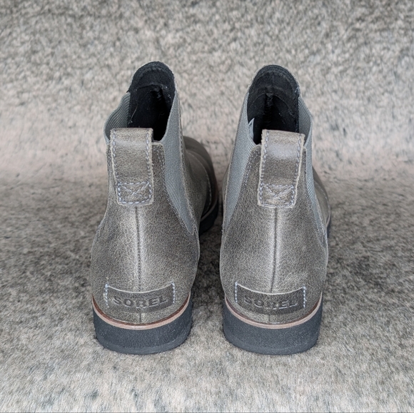 Sorel Harlow Chelsea Rain Boot Waterproof Leather Grey Women's 7.5 - Picture 7 of 13